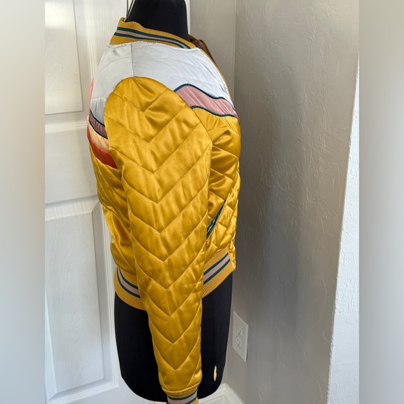 Classic Rock Couture Original Dolly Western Bomber Jacket in mustard yellow - Picture 7 of 10